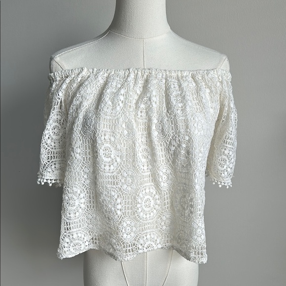 Hollister‎ Womens Romantic Fem Lace Embroidered Whimsical Coastal Cowgirl Top M - Picture 1 of 8